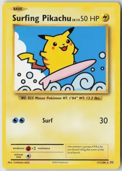 Surfing Pikachu 111/108 Secret Rare Evolutions Pokemon Near Mint - Image 1