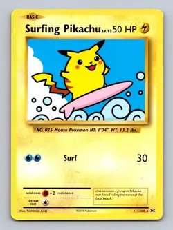 Surfing Pikachu 111/108 Secret Rare Evolutions Pokemon Near Mint - Image 1
