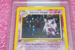Pokemon Sabrina's Gengar Gym Heroes 2000 1st Edition Holo Rare #14 PSA 9 MINT - Image 2