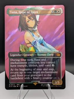 Yuna, Hope of Spira (Borderless) SURGE FOIL: Final Fantasy MTG (NM) - Image 1