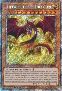 Yu-Gi-Oh! Slifer the Sky Dragon Alternative Art RA03-EN244 Platinum Secret Rare - Image 1