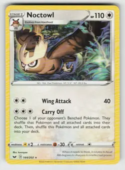 Noctowl 144/202 Rare Sword & Shield Near Mint - Image 1