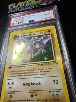 [ PSA 8 ] 1st Edition Aerodactyl Fossil 1/62 Holo English NM 1999 Pokemon Rare - Image 2
