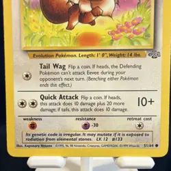 Wizards of the Coast Eevee 51/64 Jungle Regular Common 50 HP Eng 1999 - Image 4
