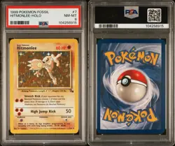 1999 Pokemon Fossil Hitmonlee 7/62 Holo NM-MT Unlimited PSA 8 - Image 5