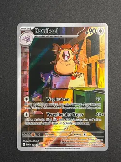 Rattikarl POR 099/088 Full Art Illustration Rare Pokemon Optimale Ordnung DE NM - Image 1