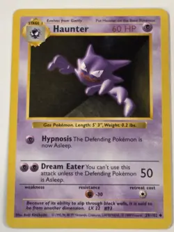 Haunter 29/102 Uncommon Base Set Shadowless Pokemon Unlimited 1999 Vintage - Image 1