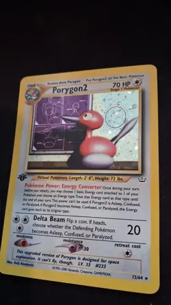 Pokemon TCG Porygon2 12/64 Neo Revelation 1st Edition Holo Rare NM - Image 1