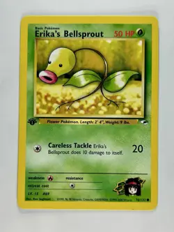 Erika's Bellsprout 2000 Pokemon Gym Heroes 1st Edition Common #76/132 * NM - Image 1