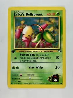 Erika's Bellsprout 2000 Pokemon Gym Heroes 1st Edition Common #75/132 * NM - Image 1