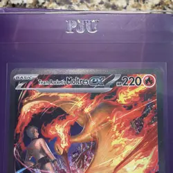 Pokemon Destined Rivals Team Rocket’s Moltres ex 229/182 SIR Alt Art LP - Image 2