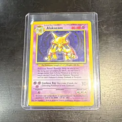 Pokemon TCG Alakazam 1/102 Base Set Holo Rare English Unlimited 1999 80HP - Image 1