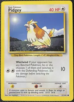 Pidgey 057/102 Base Set Regular - Pokemon Card - Image 1