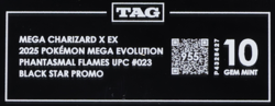 2025 Pokemon ME Phantasmal Flames UPC #023 Charizard X EX Promo TAG 10 (955) - Image 3