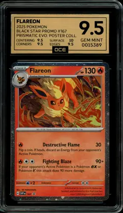 Pokemon Slab: Flareon - 167 - Black Star Promo - Graded OCE Gem Mint 9.5 - Image 1