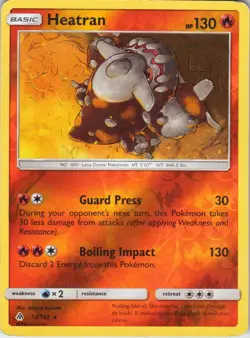 Heatran – Pokemon TCG Sun & Moon—Forbidden Light 13/131 Rare Reverse Holo MP - Image 1