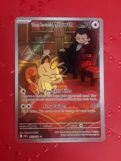Pokemon TCG Team Rockets Meowth Card 203/182 Destined Rivals - Image 1
