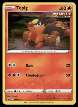 Pokemon Tepig Sword & Shield Promo SWSH172 Cosmos Holo P NM/M - Image 1