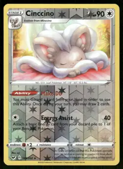 POKEMON CINCCINO SWORD & SHIELD 147/202 REVERSE HOLO R NM/M - Image 1