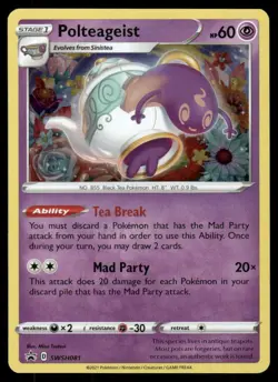 Pokemon Polteageist Sword & Shield Promo SWSH081 Cosmos Holo P NM/M - Image 1
