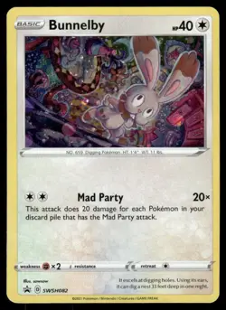 Pokemon Bunnelby Sword & Shield Promo SWSH082 Cosmos Holo P NM/M - Image 1