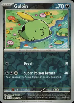 GULPIN 91/142 COMMON STELLAR CROWN POKEMON REVERSE HOLO NM - Image 1