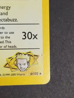 Lt. Surge's Electabuzz 6/132 1st Edition Gym Heroes Holofoil Rare Pokemon TCG - Image 3