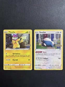 #SWSH234 Pikachu & Snorlax #55 Sword & Shield Pokemon GO Cosmos Holo 1 - Image 1