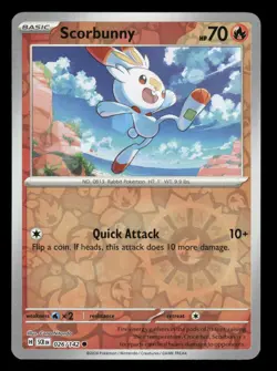 Scorbunny 26/142 C Stellar Crown Reverse Holo NM/M Pokemon - Image 1