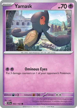 Yamask 62/142 C Stellar Crown Reverse Holo NM/M Pokemon - Image 4