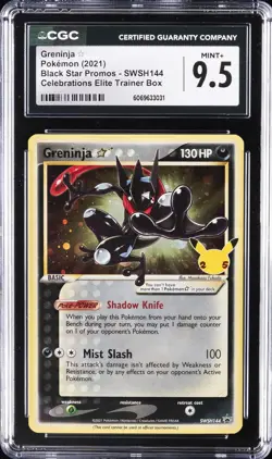 2021 POKEMON SWSH BLACK STAR PROMO #144 GRENINJA-GOLD STAR CGC 9.5 - Image 1