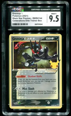 CGC 9.5 Greninja Gold Star Celebrations Elite Trainer Box Promo Pokemon #144 - Image 1
