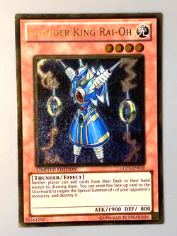 yugioh Thunder King Rai-Oh GLD3-EN020 Limited Edition gold Ultra rare Near Mint - Image 2
