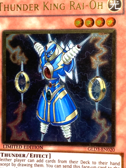 yugioh Thunder King Rai-Oh GLD3-EN020 Limited Edition gold Ultra rare Near Mint - Image 5