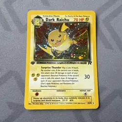 Dark Raichu 83/82 1st Edition Holo Secret Rare Team Rocket Pokemon Swirl NM-LP+ - Image 1