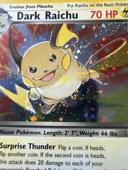 Dark Raichu 83/82 1st Edition Holo Secret Rare Team Rocket Pokemon Swirl NM-LP+ - Image 4