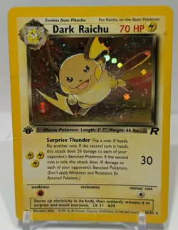Dark Raichu 83/82 1st Edition Secret Rare Holo Team Rocket WOTC Vintage HP - Image 1