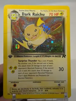 Dark Raichu 83/82 1st Edition Secret Rare Holo Team Rocket WOTC Vintage HP - Image 3