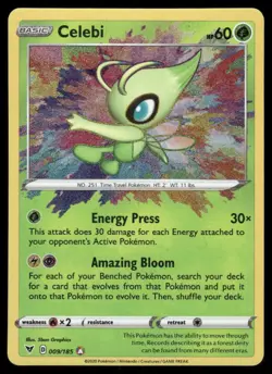 Pokemon Cards Celebi 009/185 Holo Vivid Voltage Amazing Rare NM - Image 1