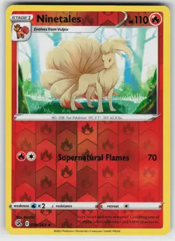 Ninetales 030 Reverse Holo 264 UC Fusion Strike Pokemon Lightly Played - Image 1