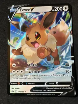 Eevee V 108/159 Holo V Rare Crown Zenith Pokemon Tcg NM - Image 1