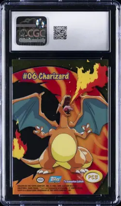 2000 TOPPS POKEMON TV ANIMATION CLEAR CARDS #PC3 CHARIZARD CGC 10 GEM MINT - Image 2