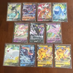 POKEMON V 11 CARD LOT - Rare Full Art Lot V’s - Greninja Pikachu Umbreon Espeon - Image 1