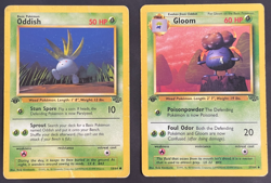 37/64 Gloom DMG + 58/64 Oddish HP 1st Edition Pokemon Card Lot Vintage WOTC - Image 1