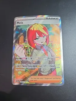 Pokemon TCG Mela 140/131 Prismatic Evolutions Full Art Holo Ultra Rare NM - Image 1