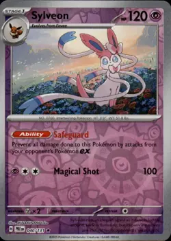Sylveon 040/131 Holo Rare Prismatic Evolutions Pokemon Reverse Holo Near Mint - Image 1