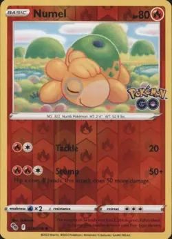 Numel 013/078 Common Pokemon GO Pokemon Reverse Holo Near Mint - Image 1
