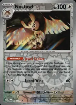 Noctowl 078/131 Holo Rare Prismatic Evolutions Pokemon Reverse Holo Near Mint - Image 1