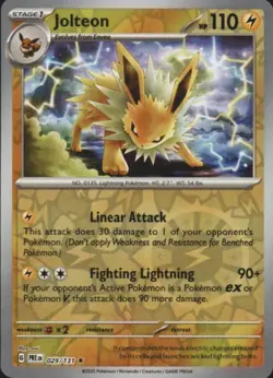 Jolteon 029/131 Holo Rare Prismatic Evolutions Pokemon Reverse Holo Near Mint - Image 1
