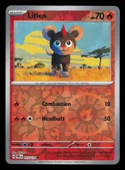 Litleo 015/131 Common Prismatic Evolutions Pokemon Reverse Holo Near Mint - Image 1